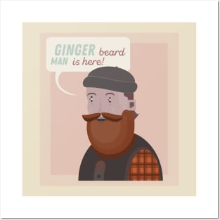 Beard man who has ginger beard Posters and Art